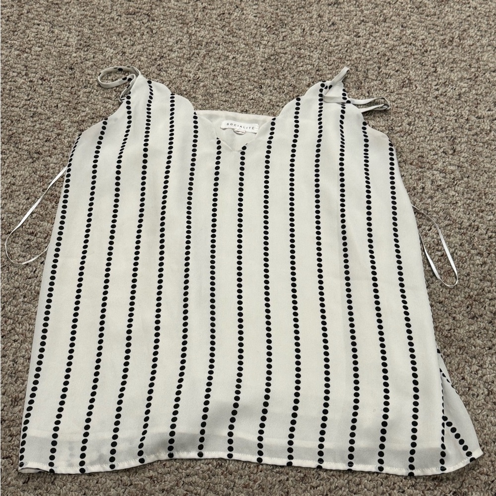 Socialite Black and White Polka Dot Camisole
